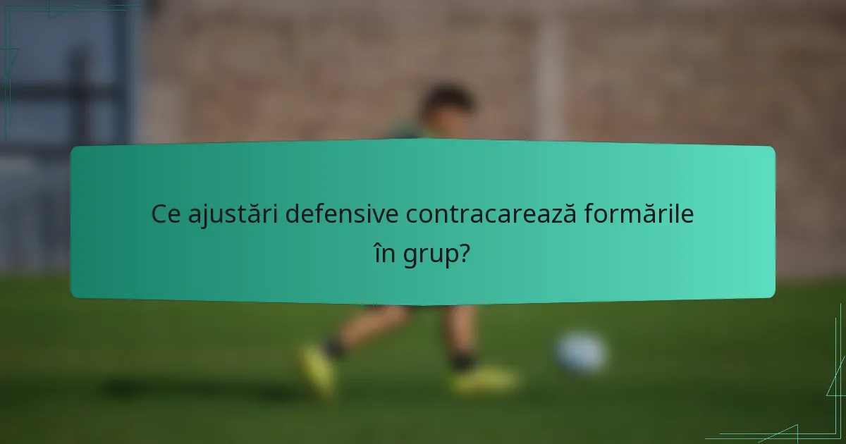 Ce ajustări defensive contracarează formările în grup?