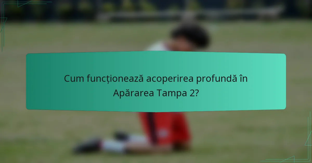 Cum funcționează acoperirea profundă în Apărarea Tampa 2?