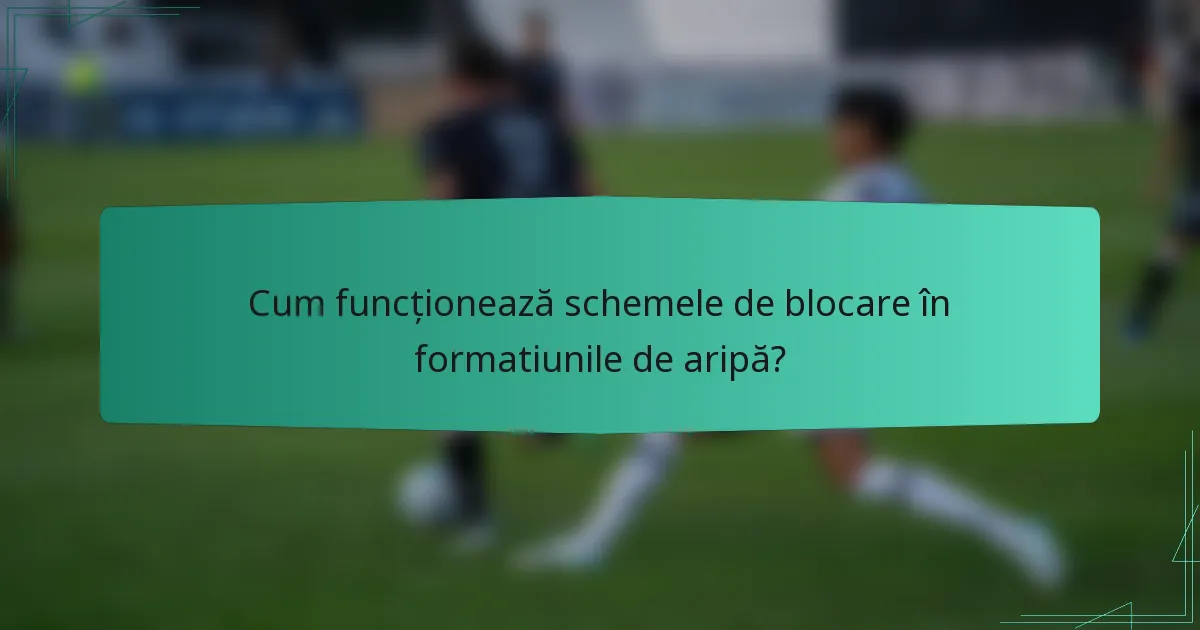 Cum funcționează schemele de blocare în formatiunile de aripă?